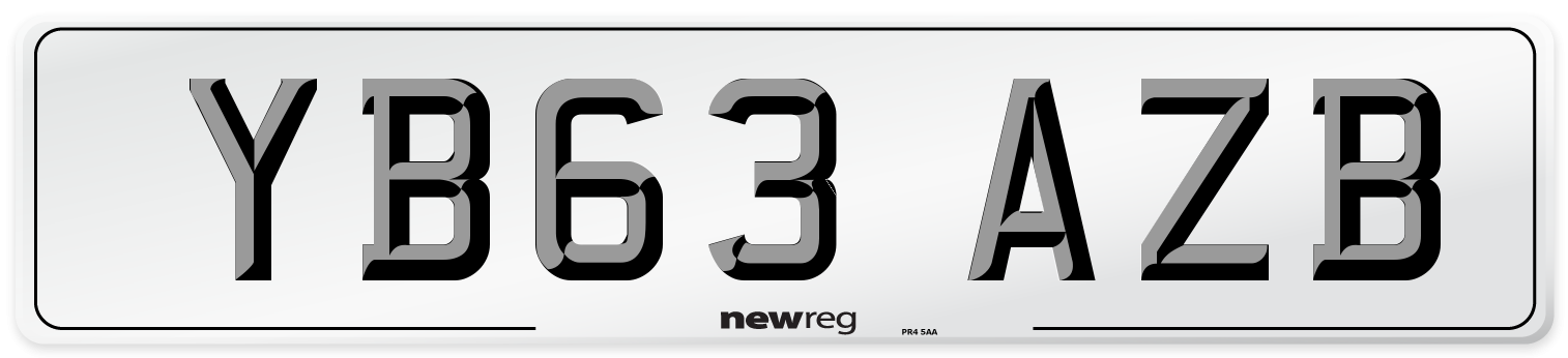 YB63 AZB Number Plate from New Reg